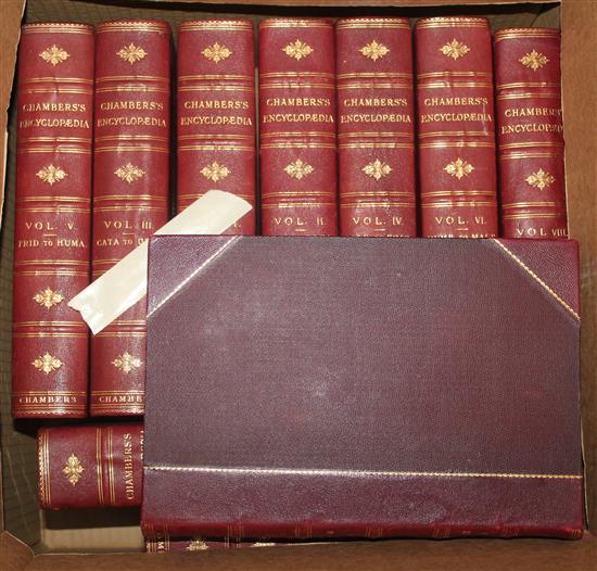 Ten full calf volumes of Chambers Encyclopedia(-)